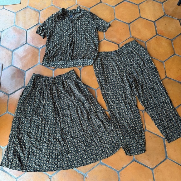 liz sport Dresses & Skirts - Vtg Liz Claiborne Liz Sport 3 Piece Set Pants Skirt Top Large L  Classic Church